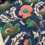 Hollyhock navy blue - Indiase Blokprint Katoen