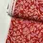 DEADSTOCK Red Flower Cotton