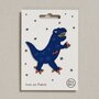 Petra Boase - Iron on Patch - Blue Dino