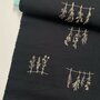 COUPON 110cm Kokka Japan - Black Flowers - KATOEN EMBROIDERY