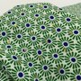 TOPTEX - Groene blauwe margrietjes  - VISCOSE metallic 