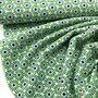 TOPTEX - Groene blauwe margrietjes  - VISCOSE metallic 