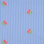 Verhees - Blue Stripes Neon Embroidery Flowers - COTTON