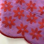 Verhees - Red Purple Flowers Embroidery - COTTON ONE SIDE 