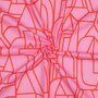 COUPON 50 CM NERIDA HANSEN X Verhees - Town Pink/Red COTTON VOILE
